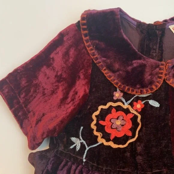 Host Pick! ❤️ April Cornell Velvet Embroidered Dress - Picture 2 of 8